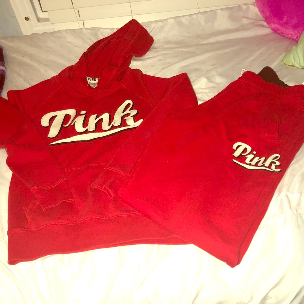 PINK By Victoria Secret’s Red SweatSuit Set